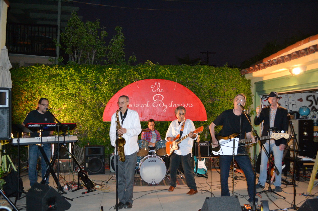 The Innocent Bystanders play live music a backyard party in the Kensington Section of San Diego.